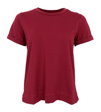 Lade das Bild in den Galerie-Viewer, Bordeaux Farbenes T-Shirt mit Rundhals und Umschlag am Ärmel, Wunderwerk Oldenburg