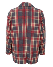 Lade das Bild in den Galerie-Viewer, Klassischer Karoblazer in bordeaux und grau mit Knopfverschluss, Wunderwerk Oldenburg