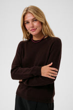 Lade das Bild in den Galerie-Viewer, Dunkelbrauner Wollpullover mit Rundhals und langen Ärmeln, Wunderwerk Oldenburg