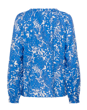 Lade das Bild in den Galerie-Viewer, Boho Bluse in royalblau mit weißem floralem Muster, Wunderwerk Oldenburg