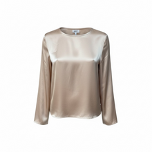 Lade das Bild in den Galerie-Viewer, Sandfarbenes Langarm Satin Blusenshirt Wunderwerk Oldenburg