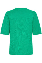 Lade das Bild in den Galerie-Viewer, Halbarmes Feinstrickshirt mit Rundhalsausschnitt in grün Wunderwerk Oldenburg
