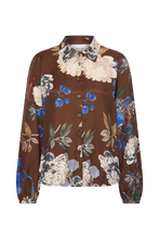 Lade das Bild in den Galerie-Viewer, Bluse mit Blumenprint in Braun-, Creme- und Blautönen Wunderwerk Oldenburg