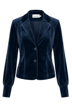Lade das Bild in den Galerie-Viewer, Velour Blazer in Dunkelblau Wunderwerk Oldenburg