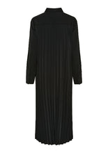 Lade das Bild in den Galerie-Viewer, schwarzes Plissekkleid in Midilänge mit Hemdkragen, Wunderwerk Oldenburg