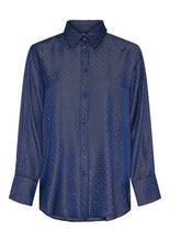 Lade das Bild in den Galerie-Viewer, Blaue Hemdbluse mit kleinen Strasssteinen und Knopfverschluss, Wunderwerk Oldenburg