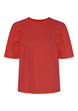 Lade das Bild in den Galerie-Viewer, rotes Shirt mit Rundhals und gerafften Ärmel, Wunderwerk Oldenburg