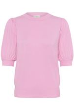 Lade das Bild in den Galerie-Viewer, rosafarbener Kurzarmpullover mit Rundhals und kleine Puffärmeln Wunderwerk Oldenburg