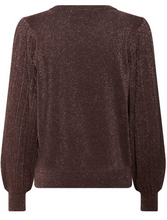 Lade das Bild in den Galerie-Viewer, Glitzerpullover in dunkelbraun mit Rundhals Wunderwerk Oldenburg