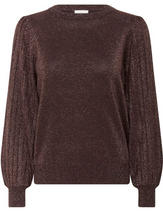 Lade das Bild in den Galerie-Viewer, Glitzerpullover in dunkelbraun mit Rundhals Wunderwerk Oldenburg