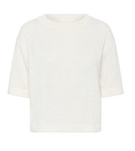 Lade das Bild in den Galerie-Viewer, Kurzarmstrickpullover in offwhite mit Rundhals, Wunderwerk Oldenburg