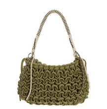 Lade das Bild in den Galerie-Viewer, Häkeltasche in Khaki mit Reißverschluss und kleinem Henkel, Wunderwerk Oldenburg