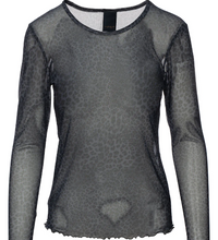 Lade das Bild in den Galerie-Viewer, Transparentes graues Leo Langarmshirt mit Rundhals und Rollkante am Saum, Wunderwerk Oldenburg