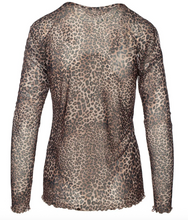 Lade das Bild in den Galerie-Viewer, Transparentes braunes Leo Langarmshirt mit Rundhals und Rollkante am Saum, Wunderwerk Oldenburg