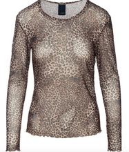 Lade das Bild in den Galerie-Viewer, Transparentes braunes Leo Langarmshirt mit Rundhals und Rollkante am Saum, Wunderwerk Oldenburg