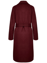 Lade das Bild in den Galerie-Viewer, Grauer langer Wollmantel mit Kragen und Bindegürtel, Wunderwerk Oldenburg