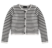 Lade das Bild in den Galerie-Viewer, gestreift Boucle Jacke aus Baumwolle