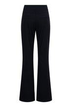 Lade das Bild in den Galerie-Viewer, Dunkelblaue Stoffhose in einer Reisequalität mit Elastischem Bund und ausgestelltem langen Bein, Wunderwerk Oldenburg