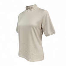 Lade das Bild in den Galerie-Viewer, Kurzarm Lurexshirt mit Stehkragen