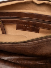 Lade das Bild in den Galerie-Viewer, Dunkelbraune große Crossover Tasche mit einem Reißverschluss vorne und hinten und verstellbarem Gurt.