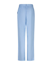 Lade das Bild in den Galerie-Viewer, Lange Leinenhose in der Farbe hellblau mit elastischem Bund und kleinem Bindegürtel, Wunderwerk Oldenburg1