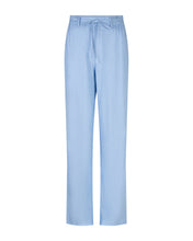 Lade das Bild in den Galerie-Viewer, Lange Leinenhose in der Farbe hellblau mit elastischem Bund und kleinem Bindegürtel, Wunderwerk Oldenburg2