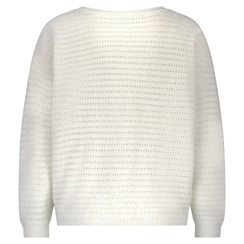 Pullover in offwhite mit Lochmuster und Rundhals, Wunderwerk Oldenburg