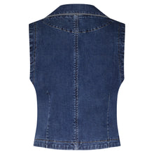 Lade das Bild in den Galerie-Viewer, Blaue Jeans Weste mit Reverskragen und vier Knöpfen vorne, Wunderwerk Oldenburg