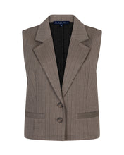 Lade das Bild in den Galerie-Viewer, taupefarbene Nadelstreifen Weste mit Hemdkragen Wunderwerk Oldenburg