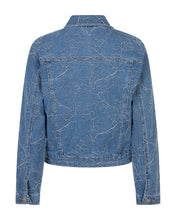 Lade das Bild in den Galerie-Viewer, Blaue Jeansjacke mit Floralem weißem Print, Wunderwerk Oldenburg