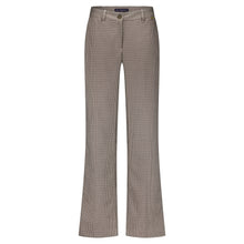 Lade das Bild in den Galerie-Viewer, Stoffhose mit Hahntrittmuster und geradem Beinverlauf in braun creme gehalten, Wunderwerk Oldenburg