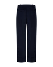 Lade das Bild in den Galerie-Viewer, Dunkelblaue Stoffhose in einer 27er Länge und kleinem Umschlag am Bein, Wunderwerk Oldenburg