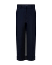 Lade das Bild in den Galerie-Viewer, Dunkelblaue Stoffhose in einer 27er Länge und kleinem Umschlag am Bein, Wunderwerk Oldenburg