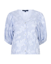 Lade das Bild in den Galerie-Viewer, Ballonsleeve Stripe & Flower Bluse