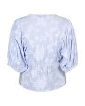 Lade das Bild in den Galerie-Viewer, Ballonsleeve Stripe & Flower Bluse