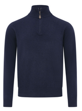 Lade das Bild in den Galerie-Viewer, Marineblauer Herren-Troyer aus 100 % Cashmere mit hohem Kragen und Reißverschluss, Wunderwerk Oldenburg
