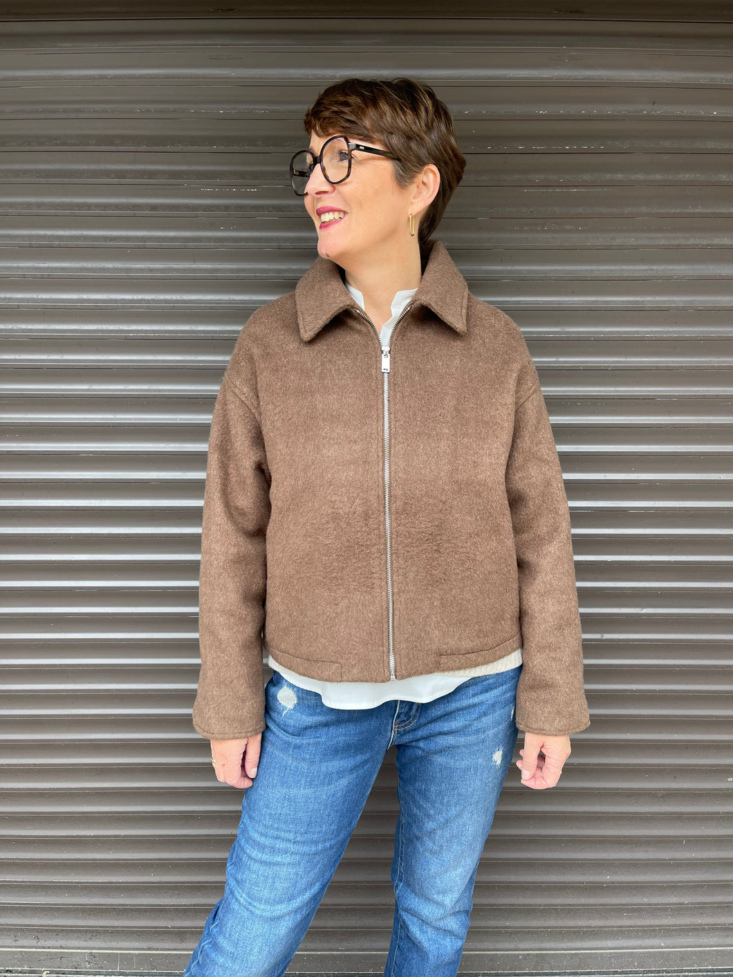 Wolljacke mit Kragen