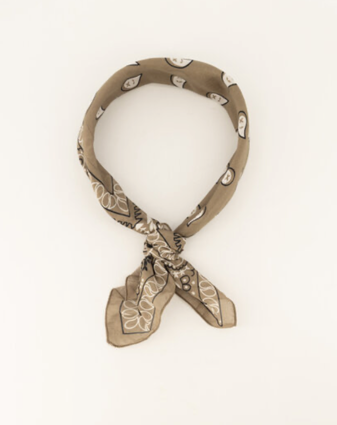 Vierecktuch in taupe mit Muster, Wunderwerk Oldenburg