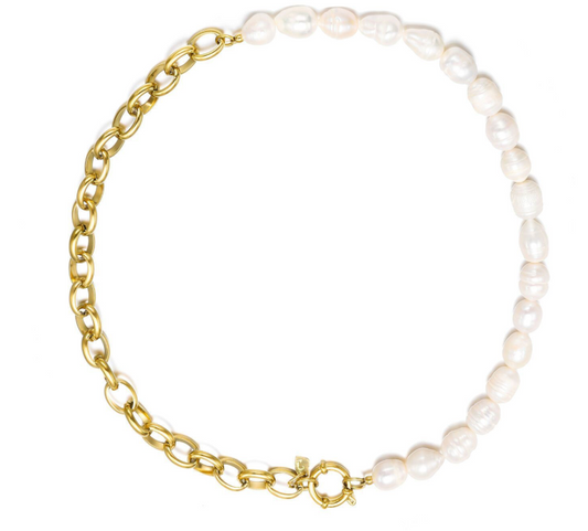 Halskette Chain Pearl Gold