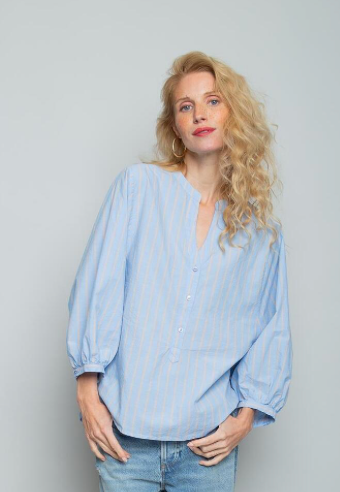 Stripe Cotton Bluse