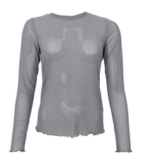 Lade das Bild in den Galerie-Viewer, Graues Mesh Langarmshirt mit Glitzersteinen, Wunderwerk Oldenburg
