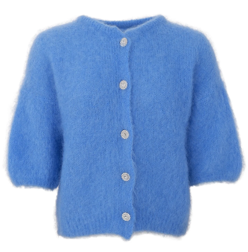 Mohaircardigan in hellblau mit glitzernden Knöpfen und halben Arm, Wunderwerk Oldenburg