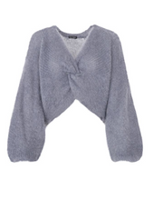 Lade das Bild in den Galerie-Viewer, grauer Mohair Pullover mit Knoten vorne, Wunderwerk Oldenburg
