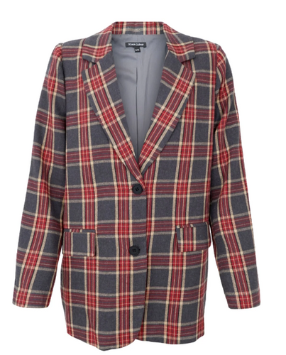 Klassischer Karoblazer in bordeaux und grau mit Knopfverschluss, Wunderwerk Oldenburg