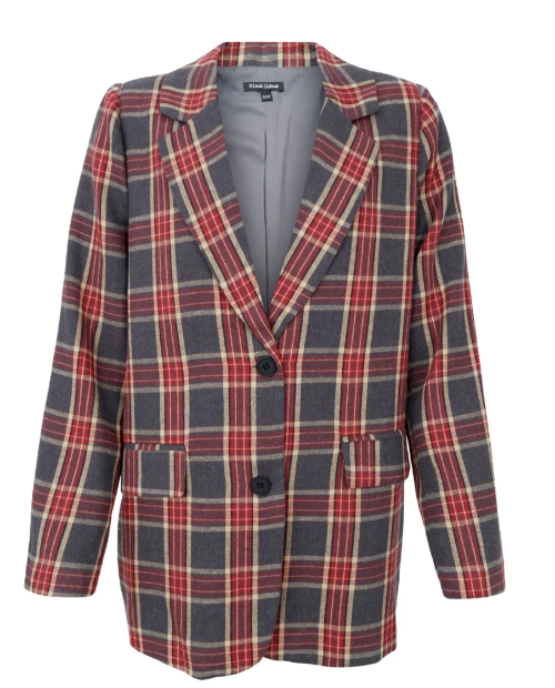 Klassischer Karoblazer in bordeaux und grau mit Knopfverschluss, Wunderwerk Oldenburg