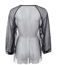 Lade das Bild in den Galerie-Viewer, Transparente schwarze Blusen mit Perlen Wunderwerk Oldenburg
