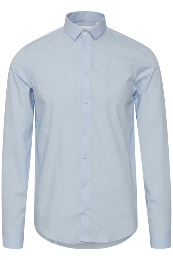 Klassisches Herrenhemd in Hellblau mit slim fit Schnitt und Stretch-Anteil, Wunderwerk Oldenburg