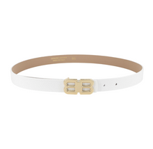 Lade das Bild in den Galerie-Viewer, weißer Ledergürtel mit goldener BB Schließe, Wunderwerk Oldenburg
