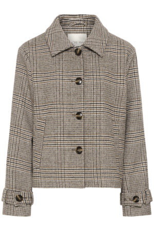 Braun beige Karierte jacke mit Wollanteil Wunderwerk Oldenburg