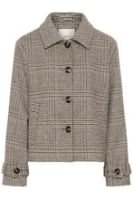 Lade das Bild in den Galerie-Viewer, Braun beige Karierte jacke mit Wollanteil Wunderwerk Oldenburg
